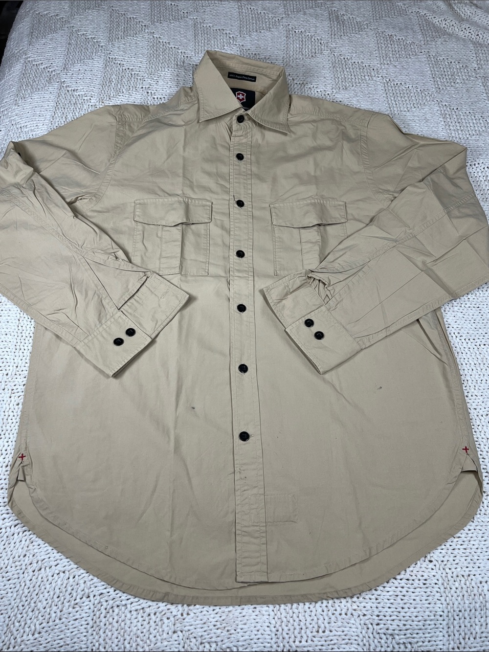 Victorinox Men's Casual Button-Down Shirt in Beige